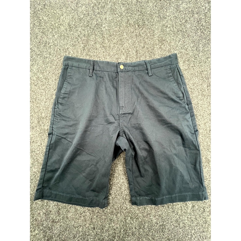 Volcom Stone Chino Shorts Mens 34 Black Flat Front Cotton Stretch Skating Hiking